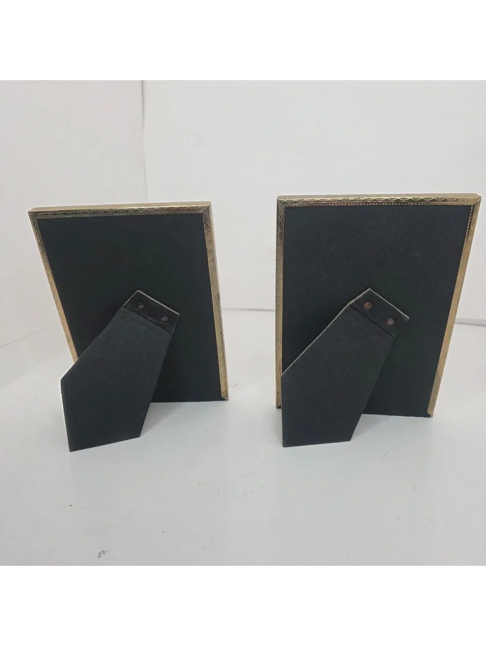 Vintage Brass Metal Pricture Frames Lot Set of 2 (5'x7') Gold Tone MCM Decor